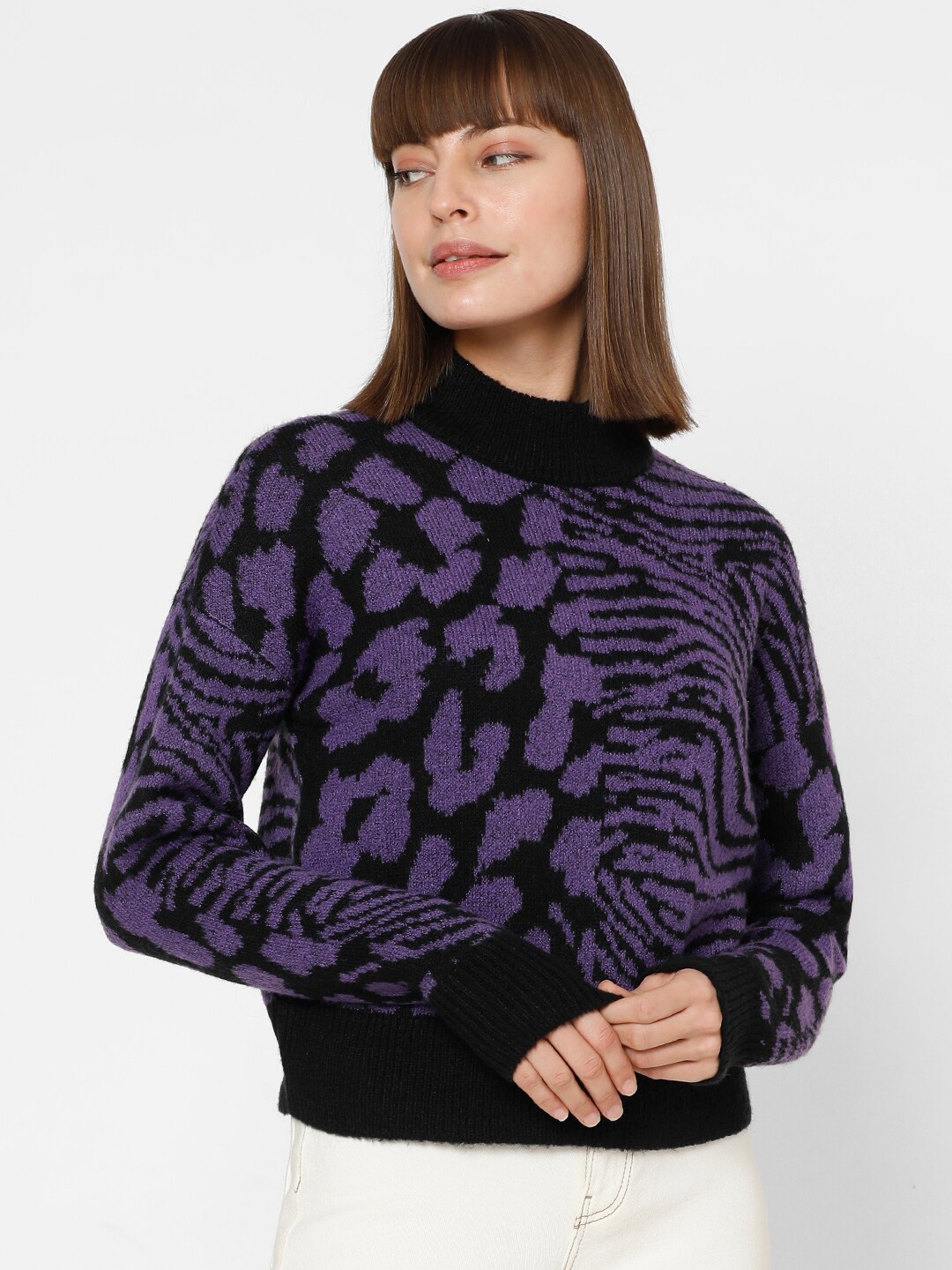 

Vero Moda Long Sleeves Animal Printed Pullover, Purple