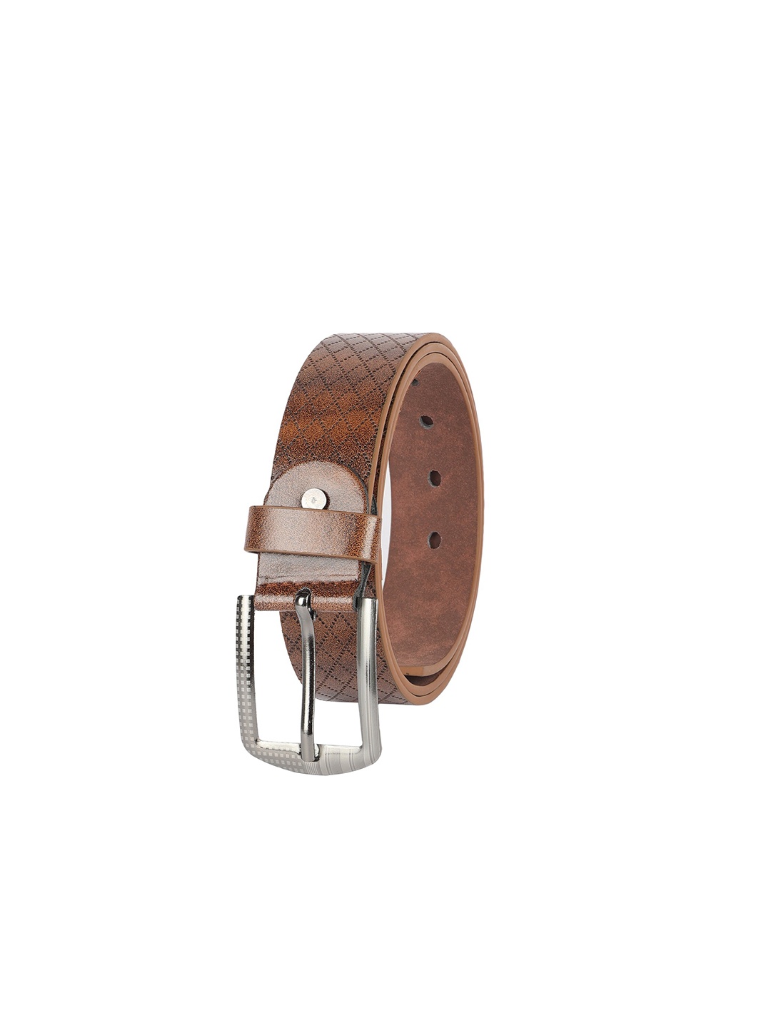 

ZEVORA Men Textured Synthetic Leather Casual Belt, Brown