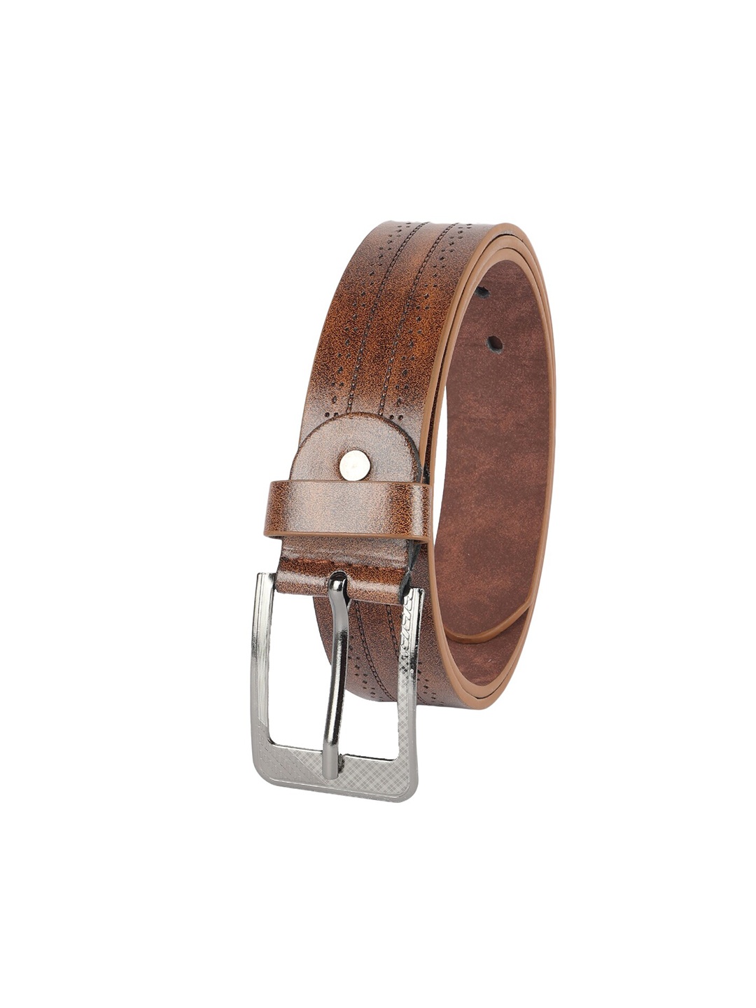 

ZEVORA Men Printed Synthetic Leather Casual Belt, Brown