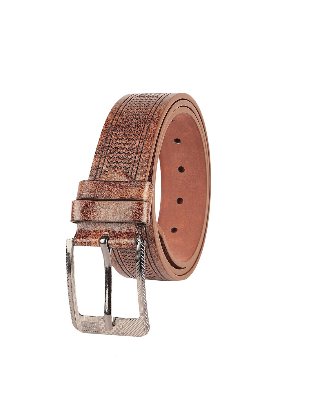 

ZEVORA Men Printed Synthetic Leather Casual Belt, Brown