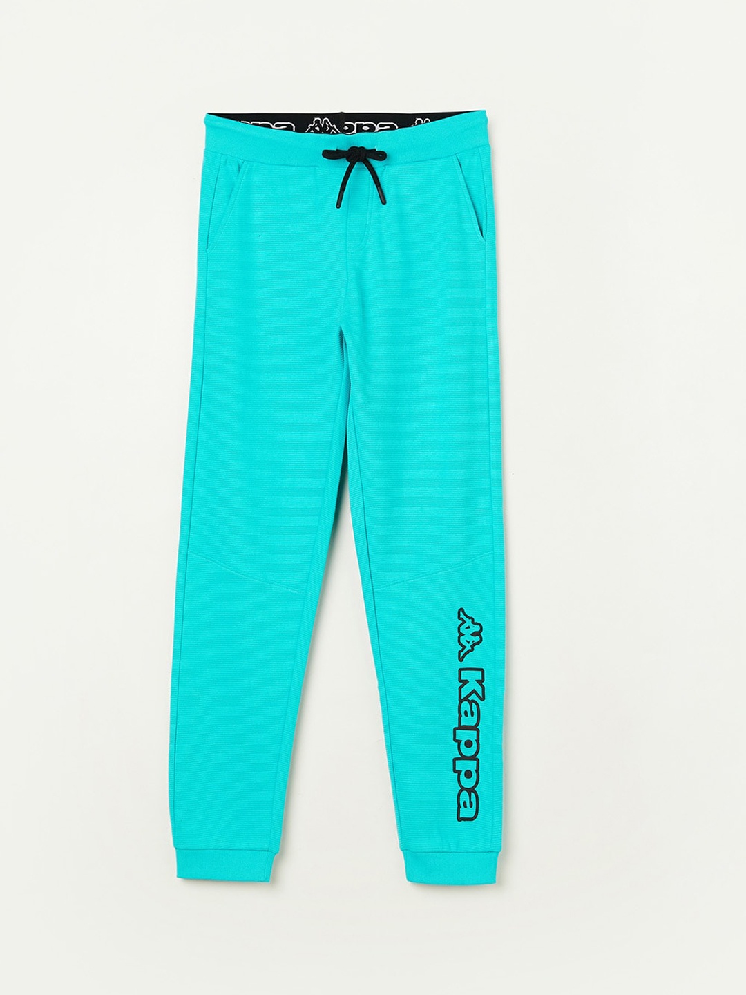 

Kappa Boys Typography Printed Pure Cotton Jogger, Turquoise blue
