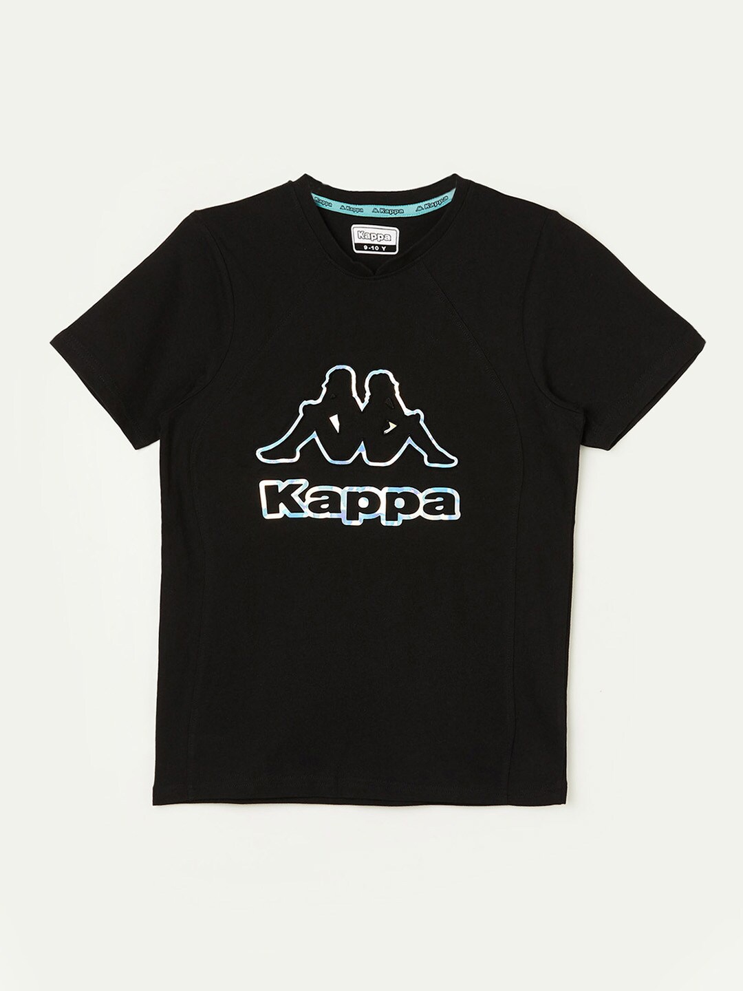 

Kappa Boys Typography Printed Cotton T-Shirt, Black