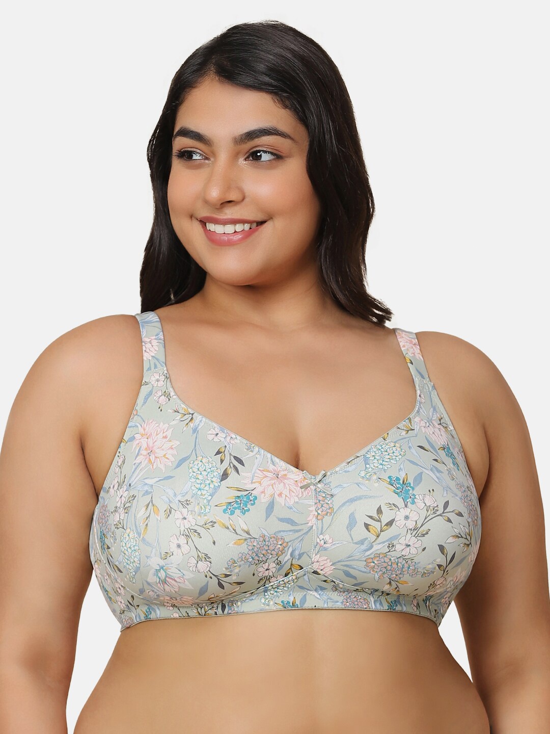 

Triumph Plus Size Floral Non Padded Full Coverage Minimizer Bra With All Day Comfort, Green