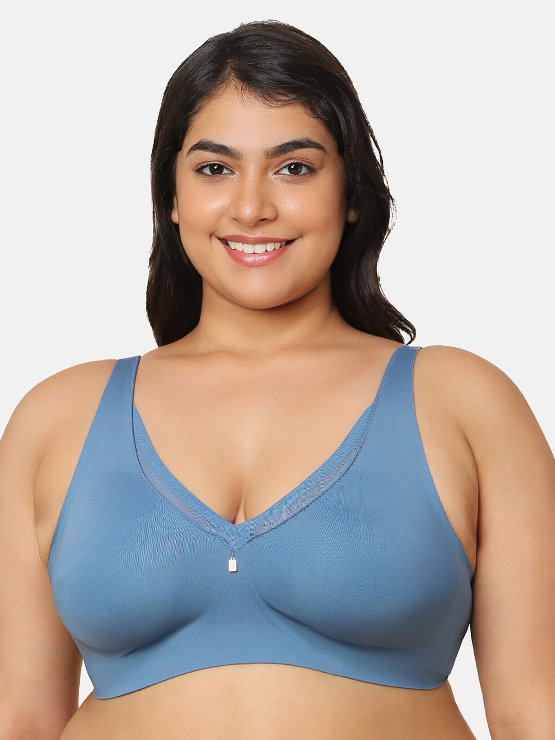 

Triumph Plus Size Floral Non Padded Full Coverage Minimizer Bra With All Day Comfort, Blue