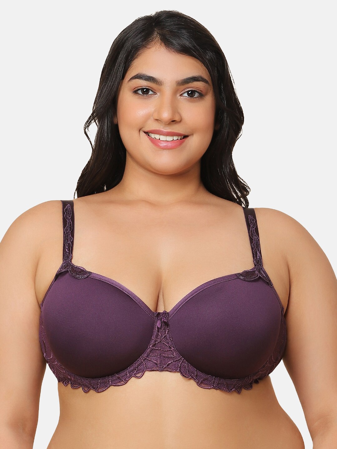 

Triumph Plus Size Lightly Padded Full Coverage Underwired T-shirt Bra With All Day Comfort, Purple