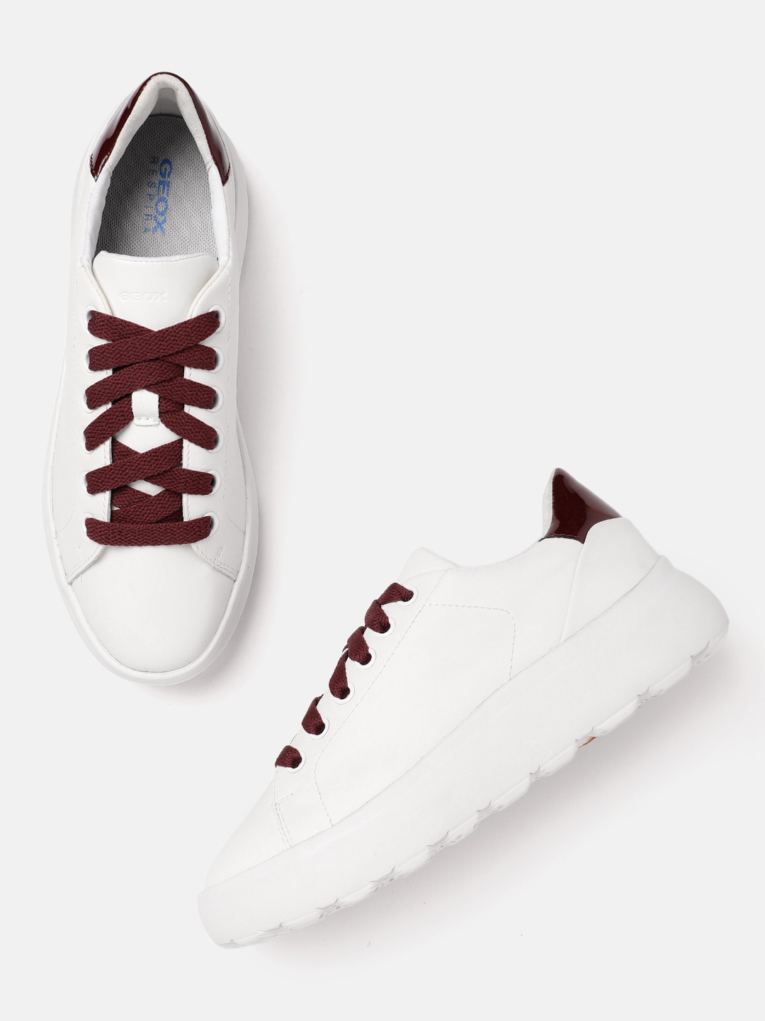 

Geox Women Leather Sneakers, White