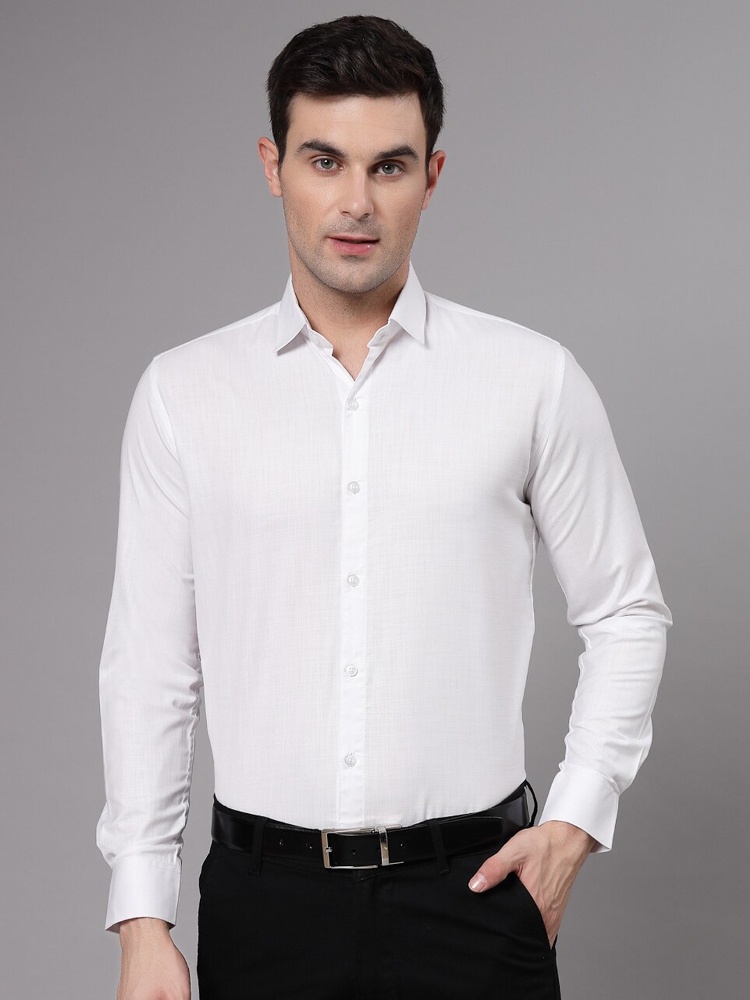 

Molly & Michel Spread Collar Slim Fit Cotton Formal Shirt, White