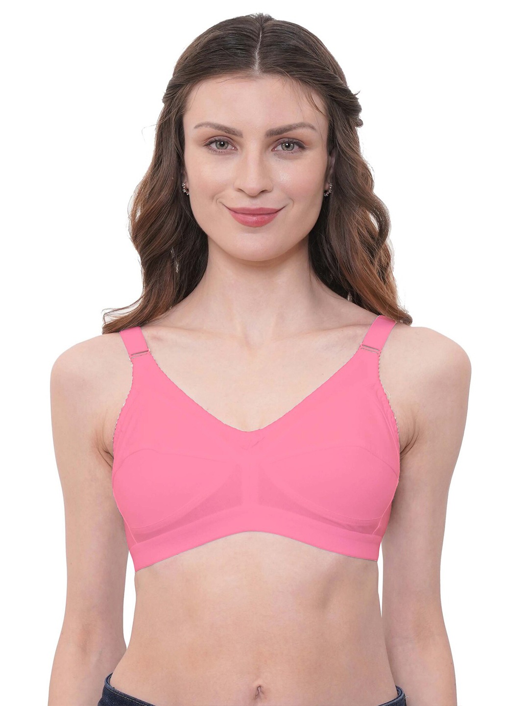 

Eve's Beauty Full Coverage Non Padded Bra With All Day Comfort, Pink