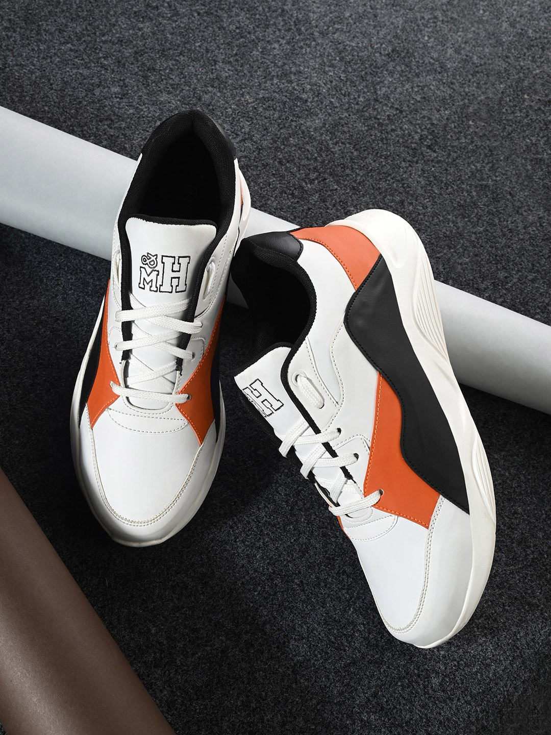 

Mast & Harbour Men Colourblocked Sneakers, Orange