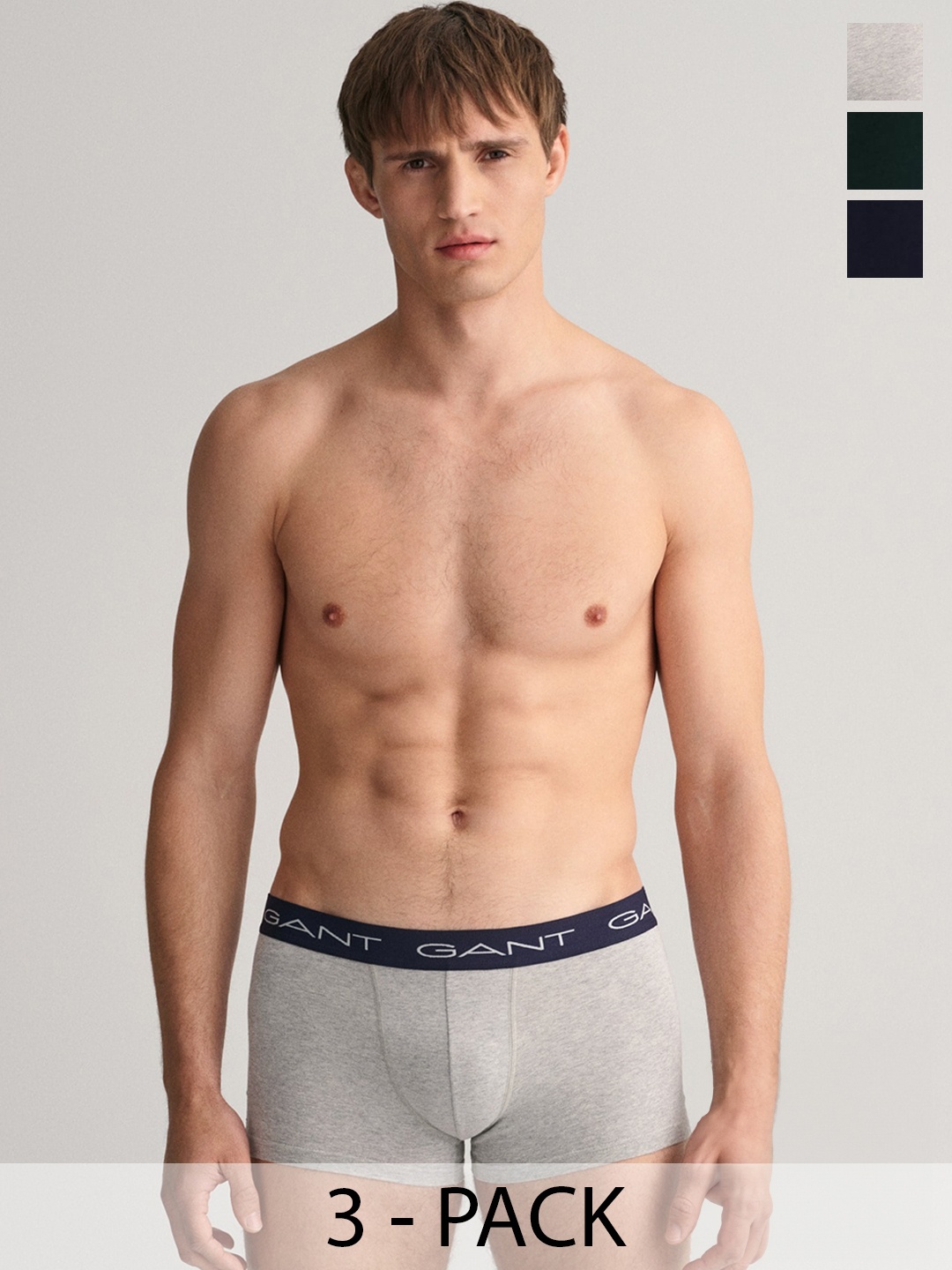 

GANT Pack Of 3 Pure Cotton Trunks GMW23-902333003094, Green