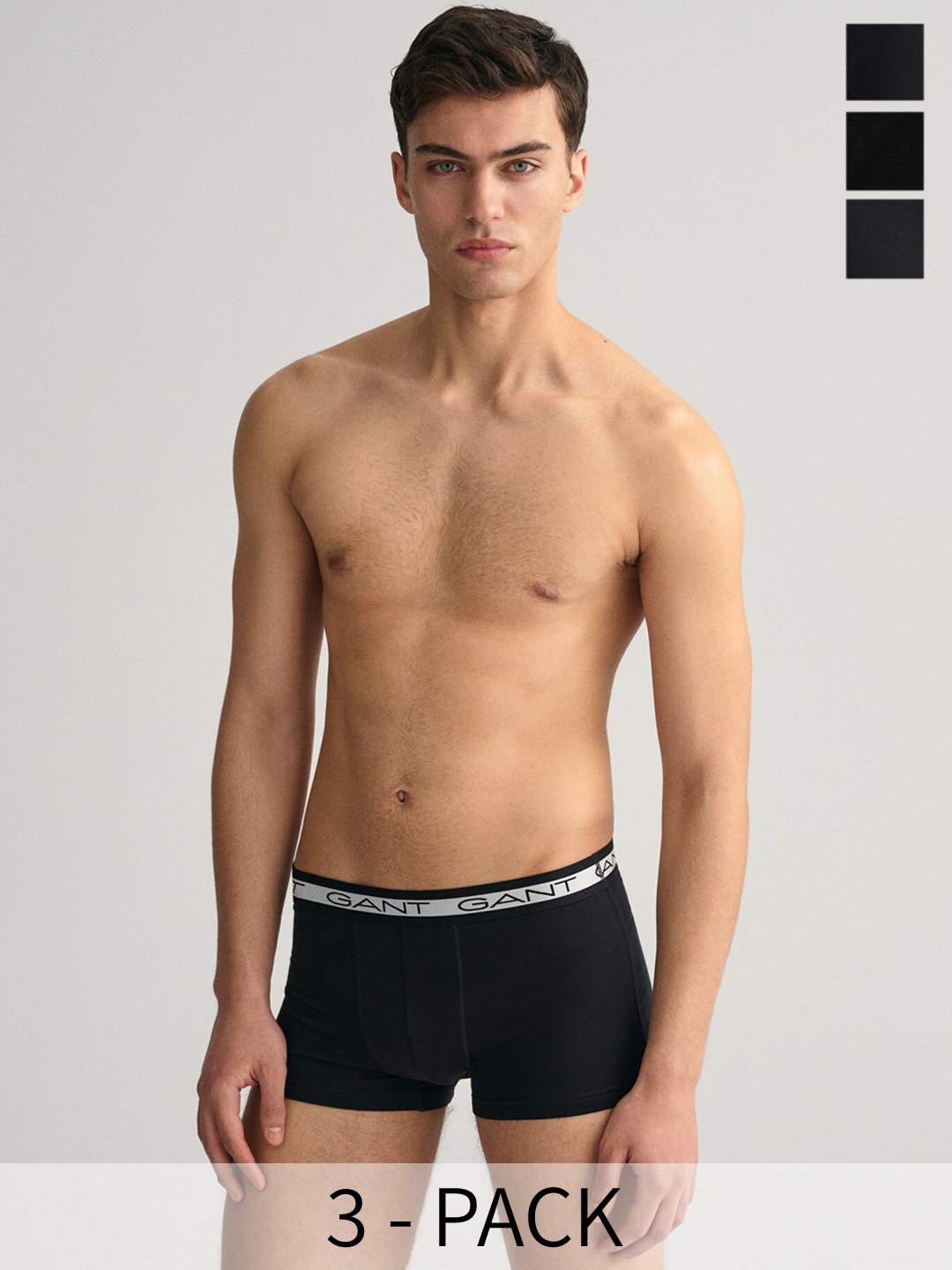 

GANT Pack Of 3 Pure Cotton Trunks GMW23-900003053005, Black
