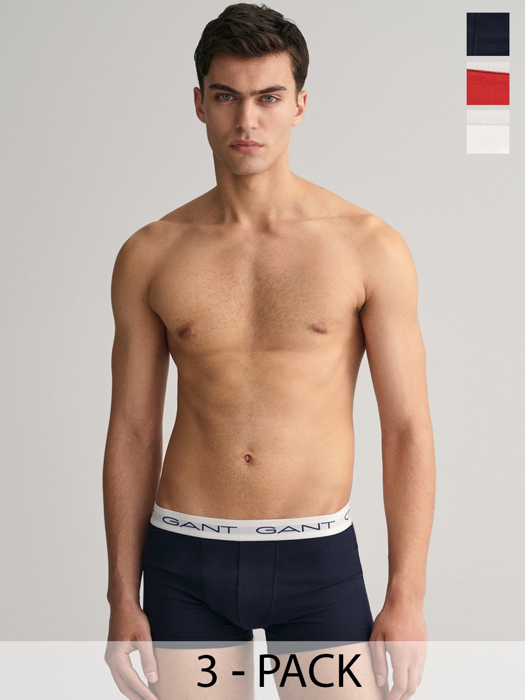 

GANT Pack Of 3 Pure Cotton Trunks GMW23-900013003105, White