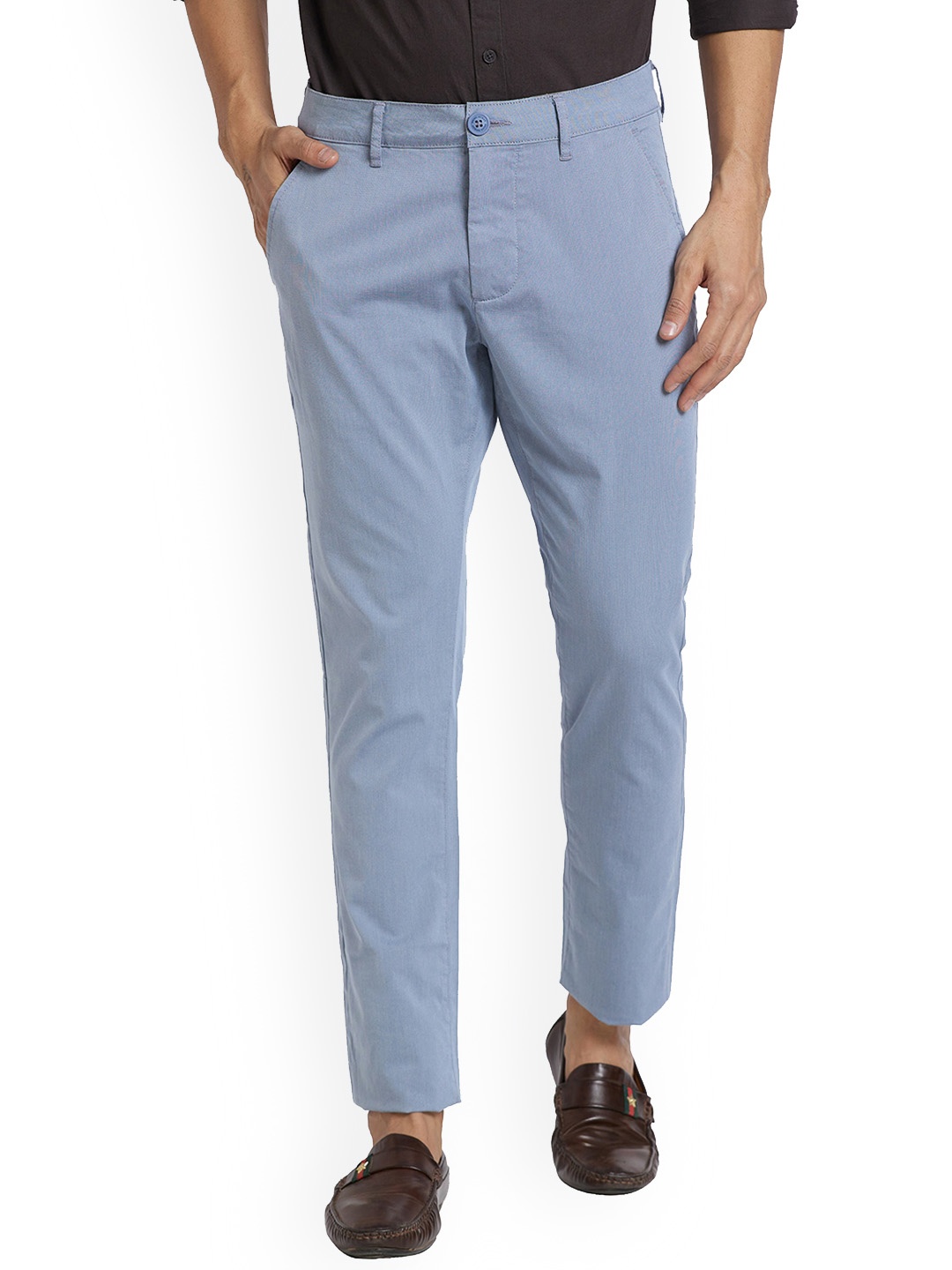 

Being Human Men Mid Rise Slim Fit Chinos Trousers, Blue