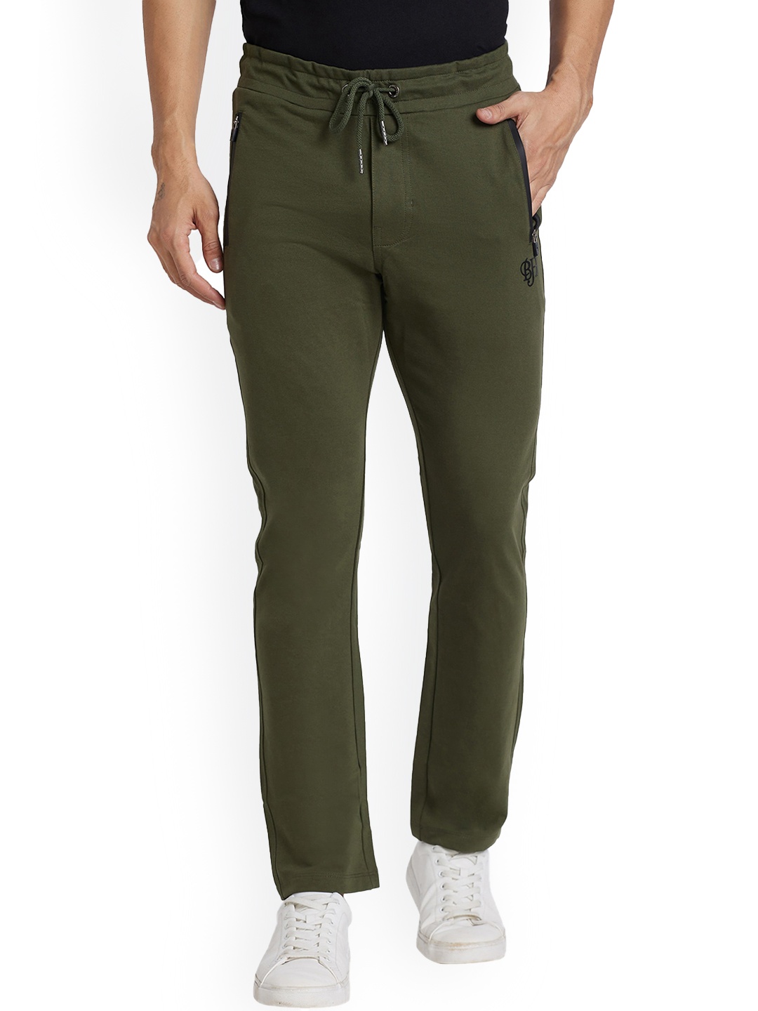 

Being Human Men Mid-rise Track Pants, Olive