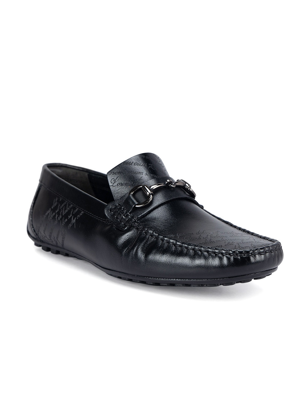 

ROSSO BRUNELLO Men Leather Formal Loafers, Black