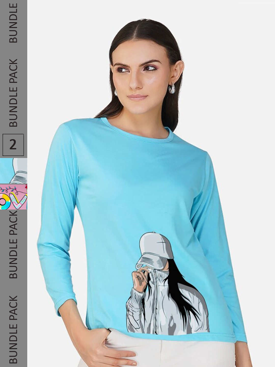 

CHOZI Pack of 2 Graphic Printed Cotton T-shirt, Blue