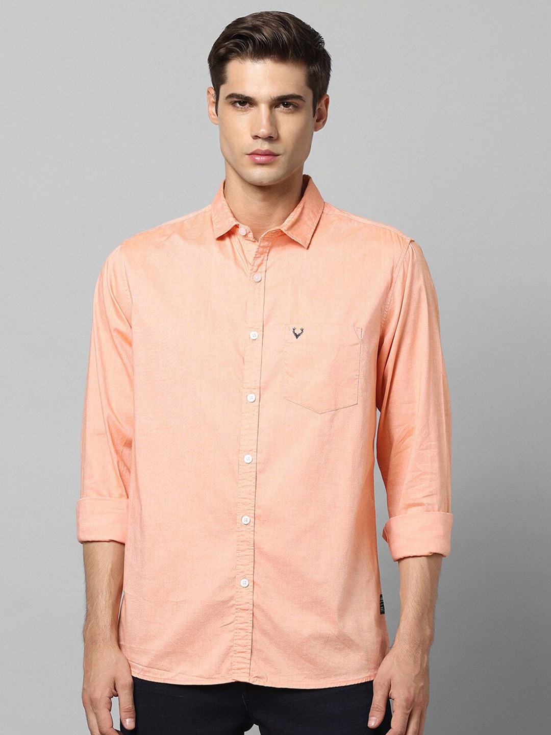 

Allen Solly Opaque Pure Cotton Casual Shirt, Peach