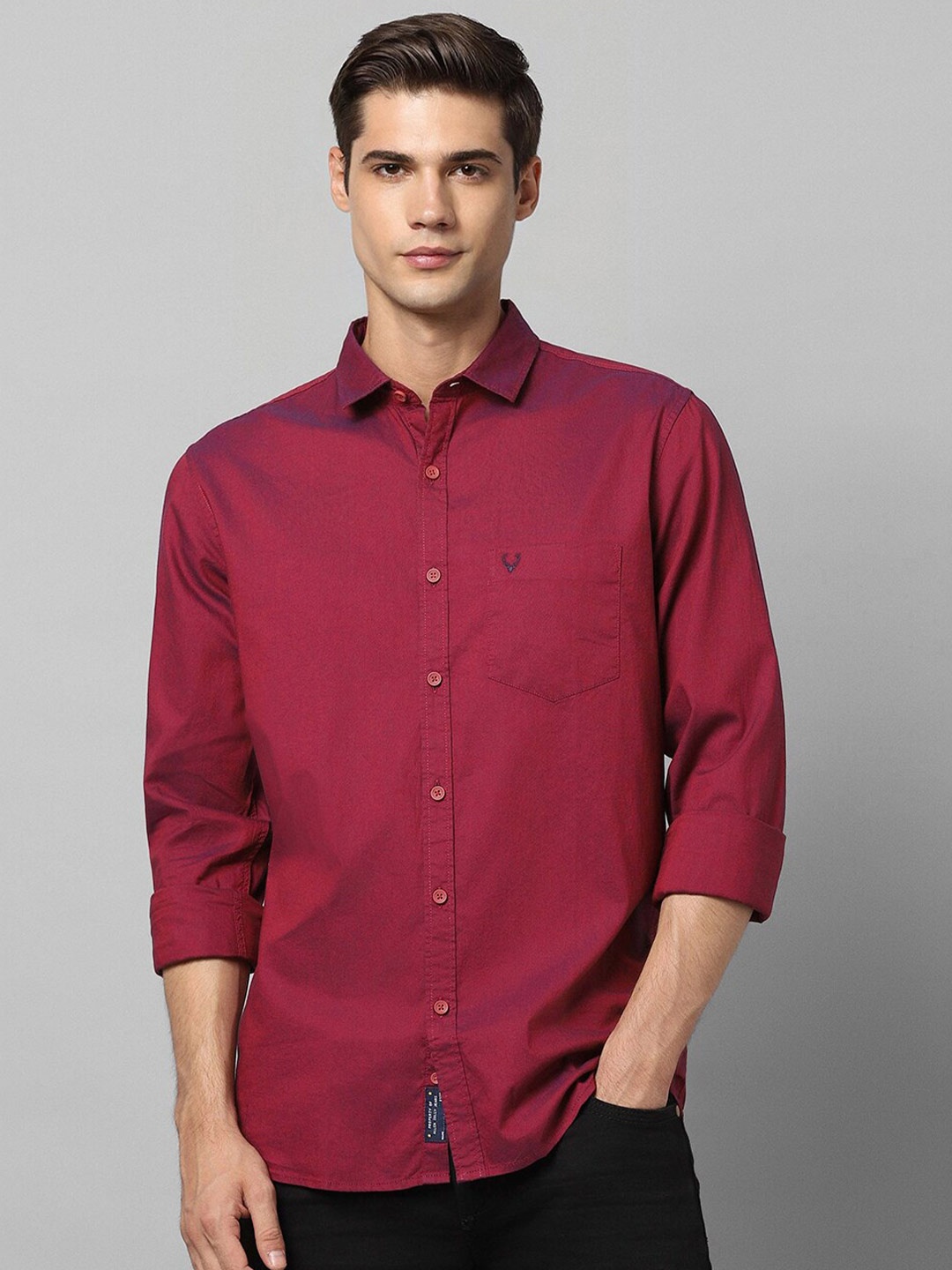 

Allen Solly Opaque Pure Cotton Casual Shirt, Maroon