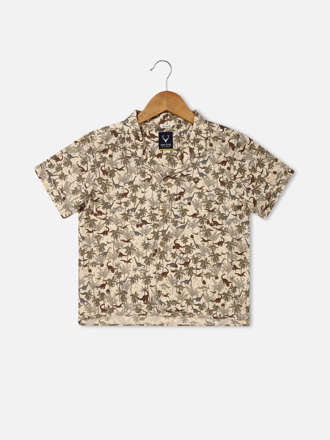

Allen Solly Junior Boys Floral Printed Cotton Casual Shirt, Beige