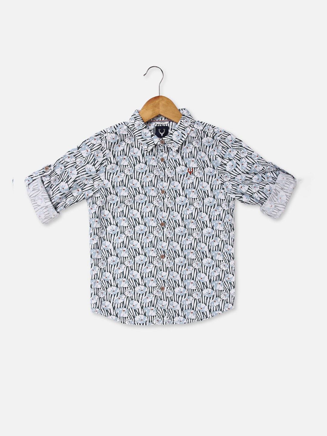 

Allen Solly Junior Boys Slim Fit Floral Printed Cotton Casual Shirt, White