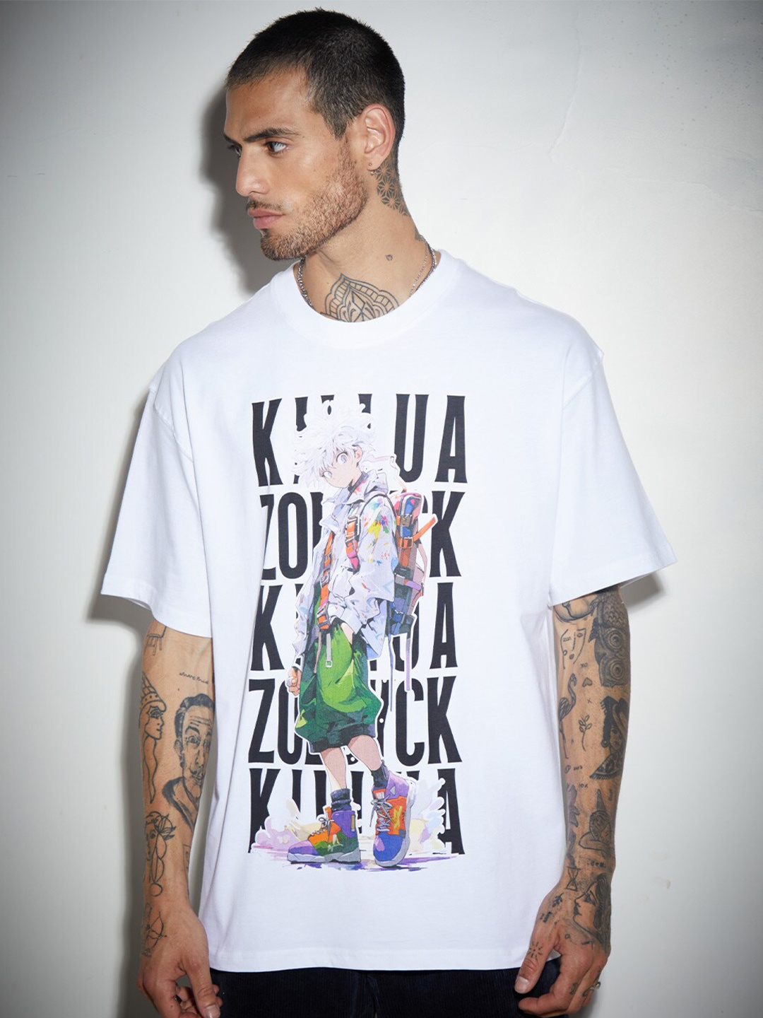 

Bonkers Corner White Typography Printed Oversized T-shirt