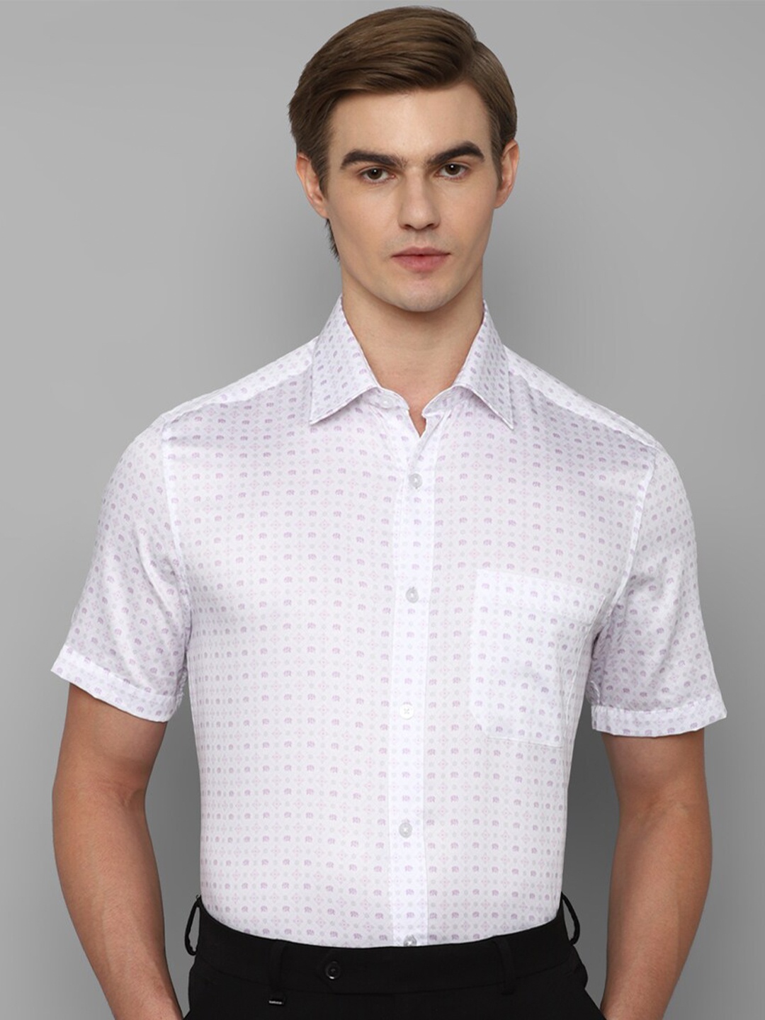 

Louis Philippe Micro Ditsy Printed Pure Cotton Formal Shirt, White