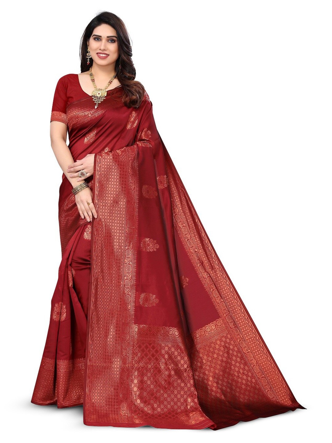 

Varanga Woven Design Banarasi Saree, Maroon