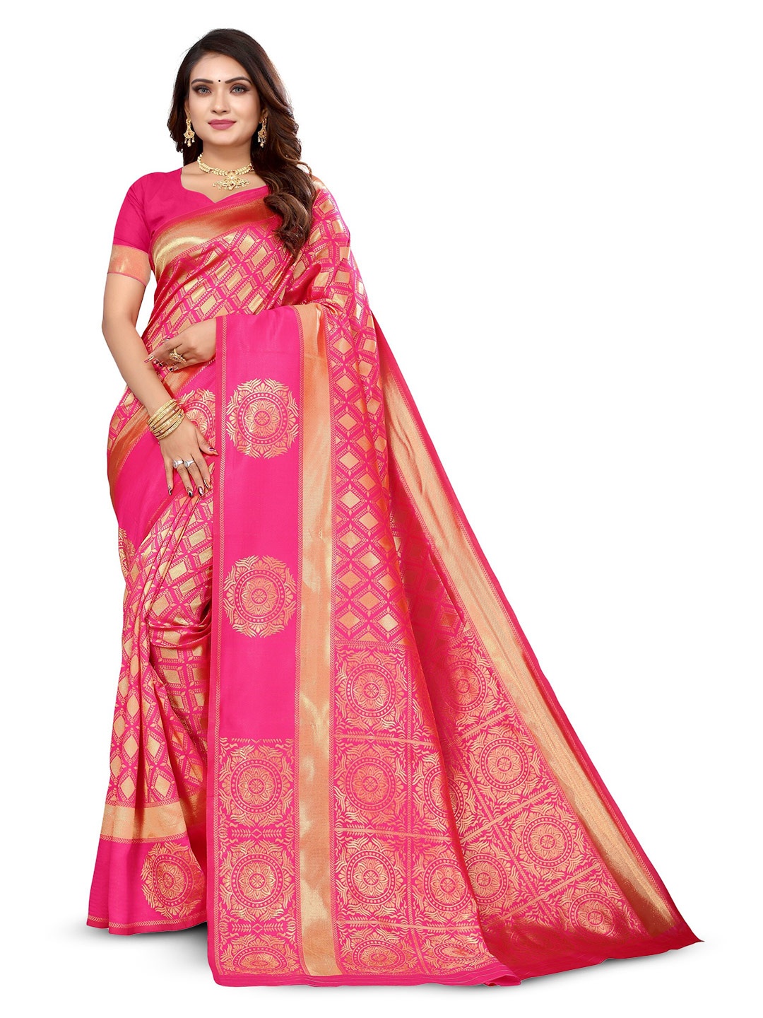 

Varanga Woven Design Banarasi Saree, Pink