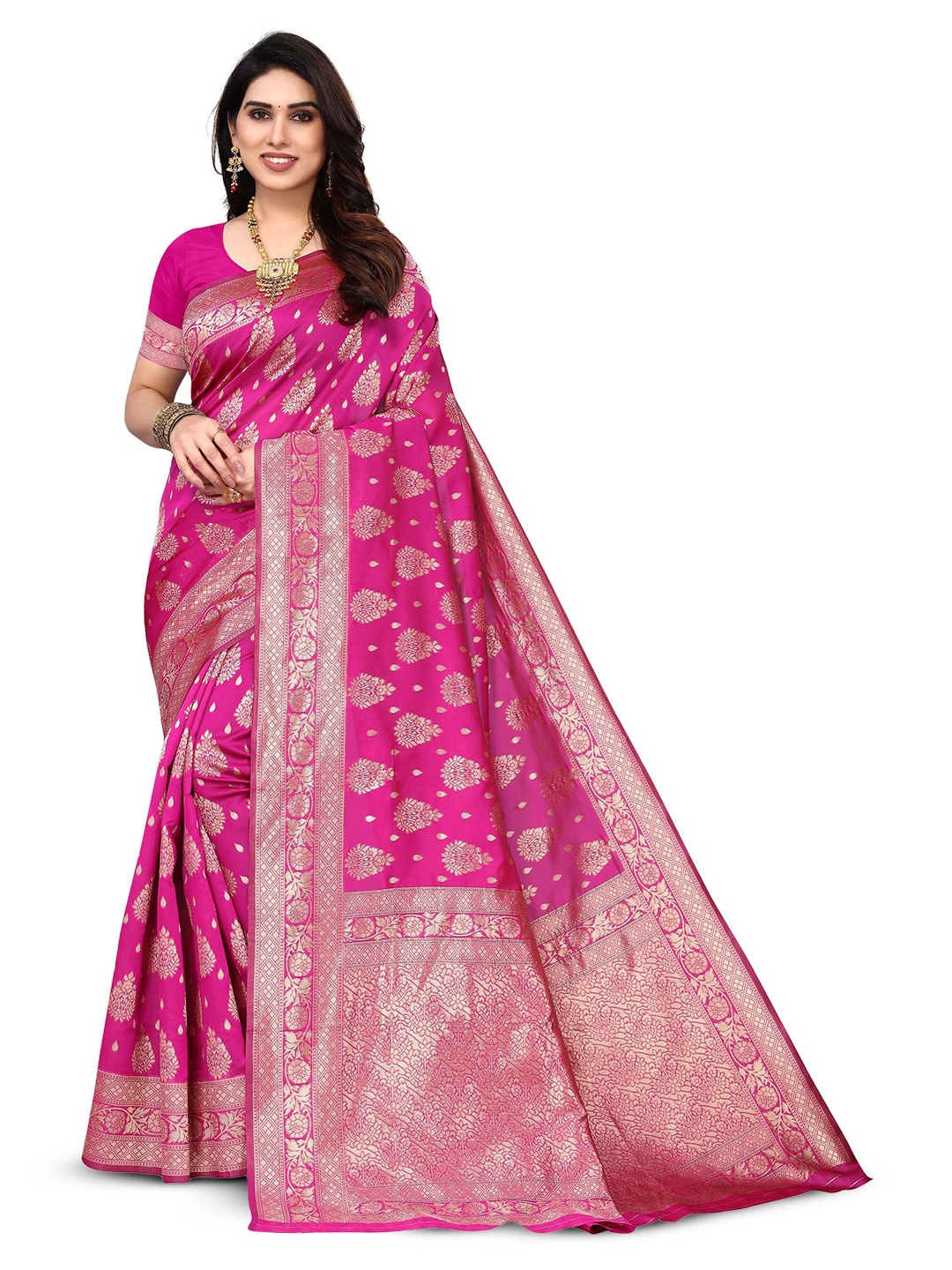 

Varanga Woven Design Banarasi Saree, Pink