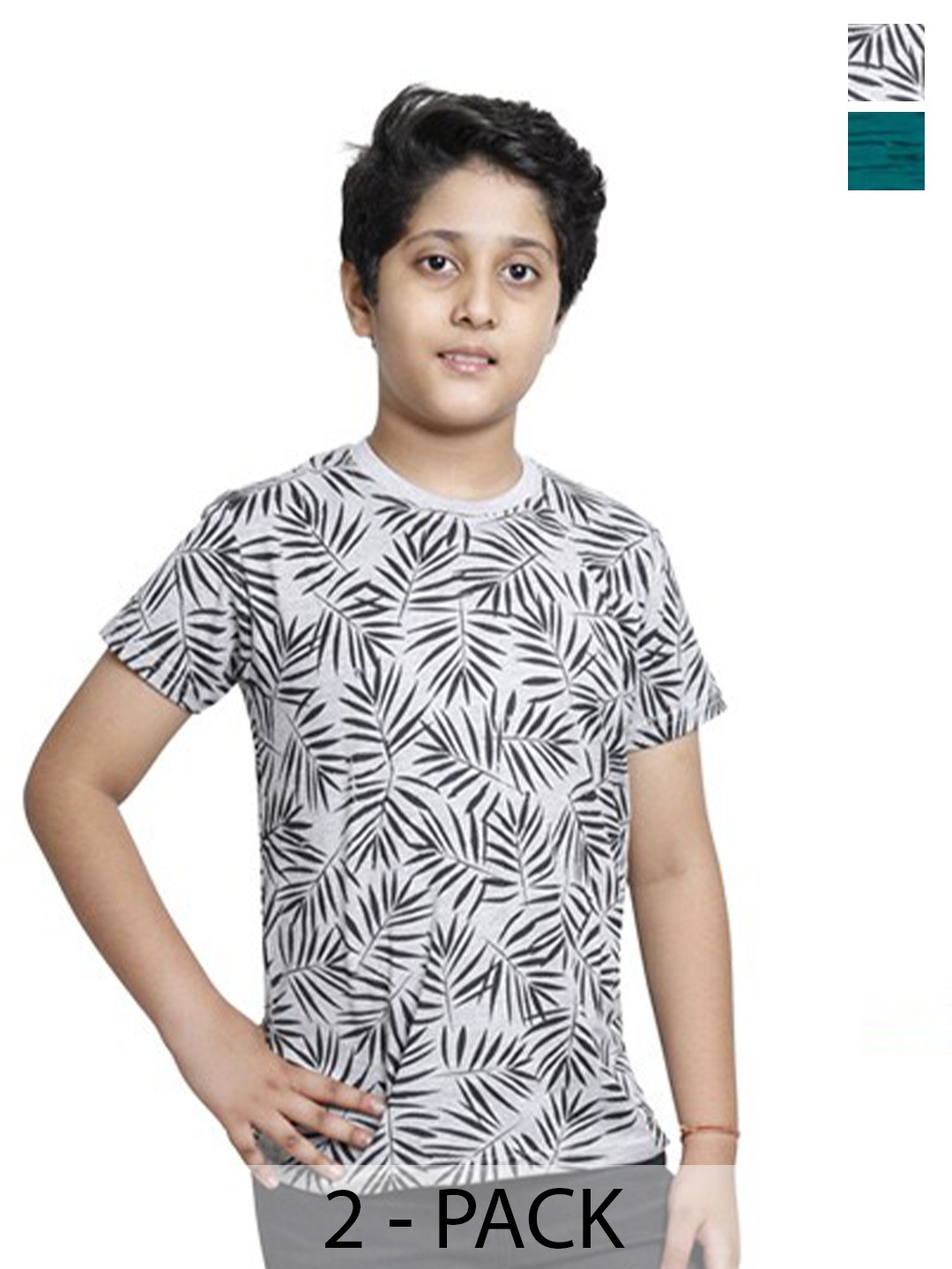 

BAESD Boys Pack of 2 Printed Round Neck Pure Cotton T-shirts, White