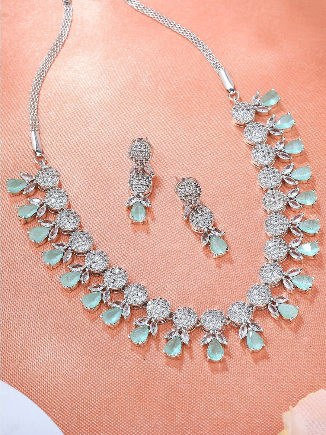 

Estele Rhodium-Plated Cubic Zirconia Jewellery Set, Silver