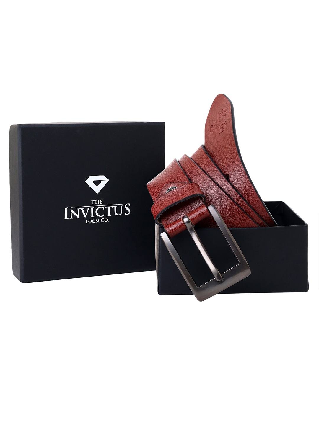 

INVICTUS Men Textured Leather Formal Belt, Brown