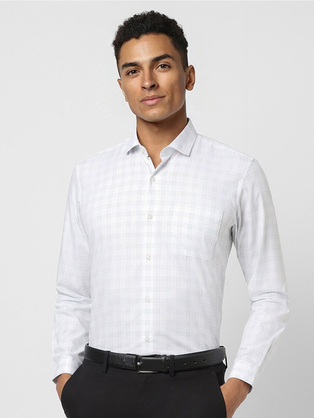 

Peter England Tartan Checked Formal Shirt, White