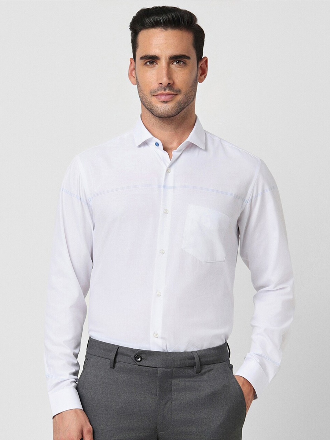 

Peter England Slim Fit Spread Collar Formal Shirt, White