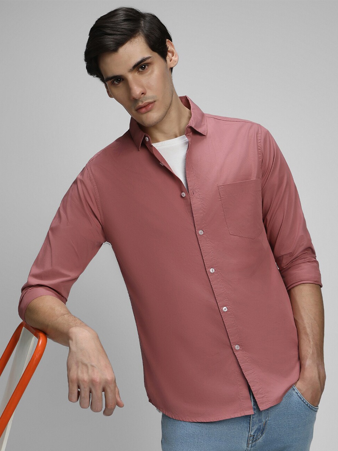 

Dennis Lingo Classic Slim Fit Opaque Casual Shirt, Pink