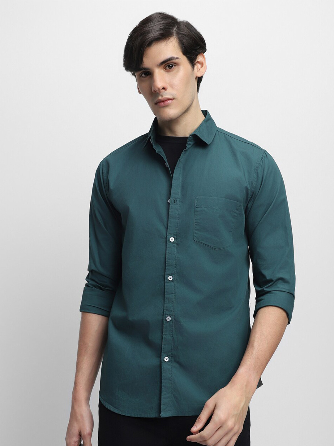 

Dennis Lingo Classic Slim Fit Opaque Casual Shirt, Blue