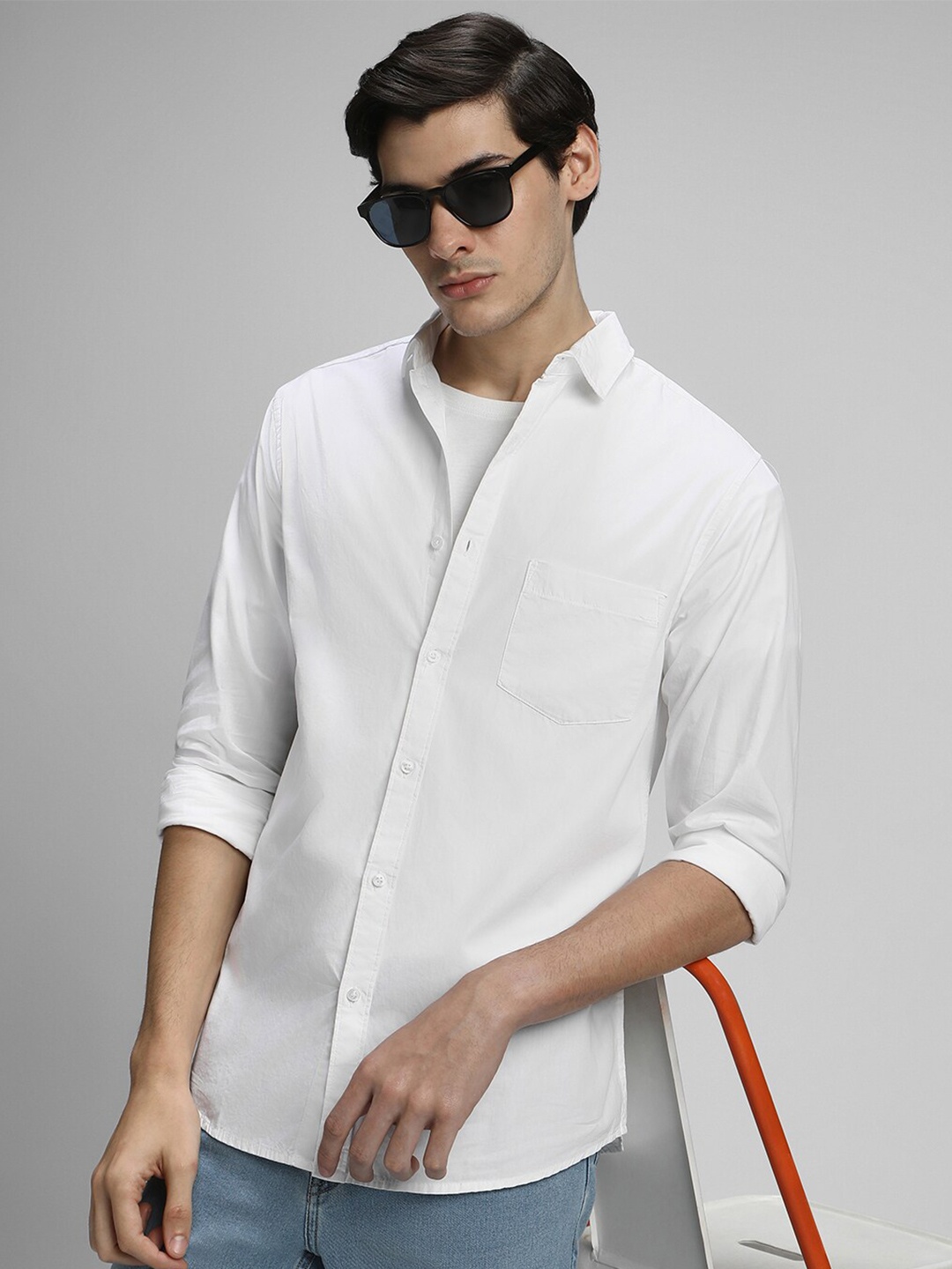 

Dennis Lingo Classic Slim Fit Opaque Casual Shirt, White
