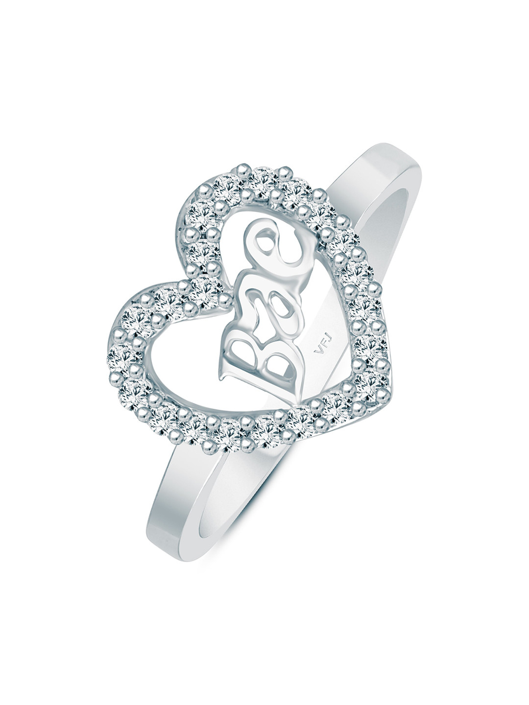 

Vighnaharta Rhodium-Plated Cubic Zirconia-studded Finger Ring, Silver