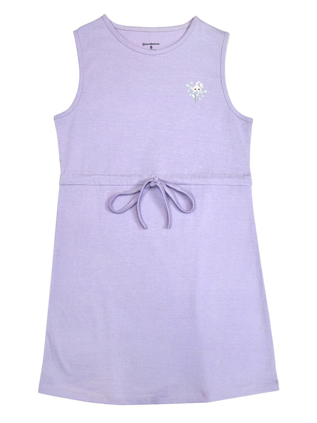 

My Milestones Tie-Ups Sleeveless Cotton A-Line Dress, Lavender