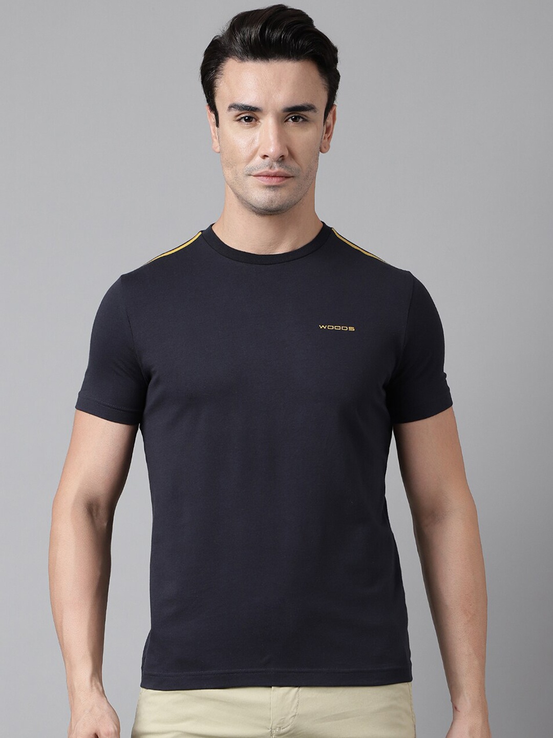 

Woods Round Neck Short Sleeves T-shirt, Navy blue