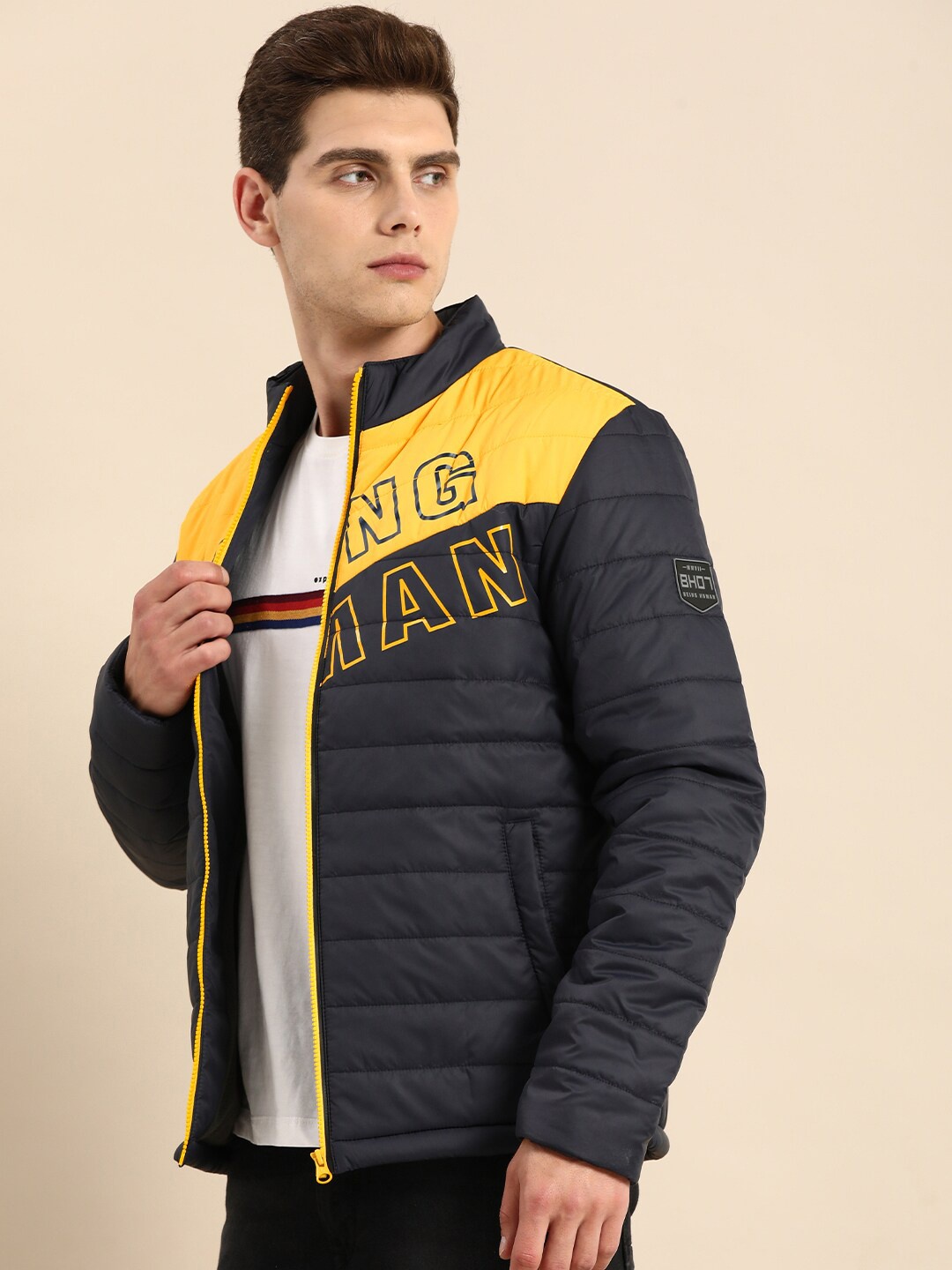 

Being Human Typography Printed Bomber Jacket, Blue