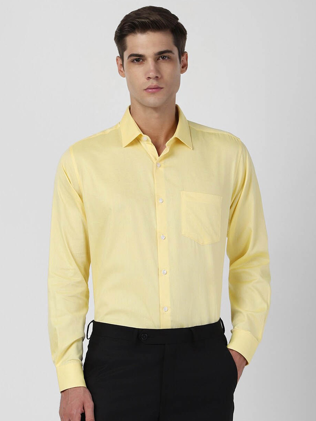 

Van Heusen Opaque Pure Cotton Formal Shirt, Yellow