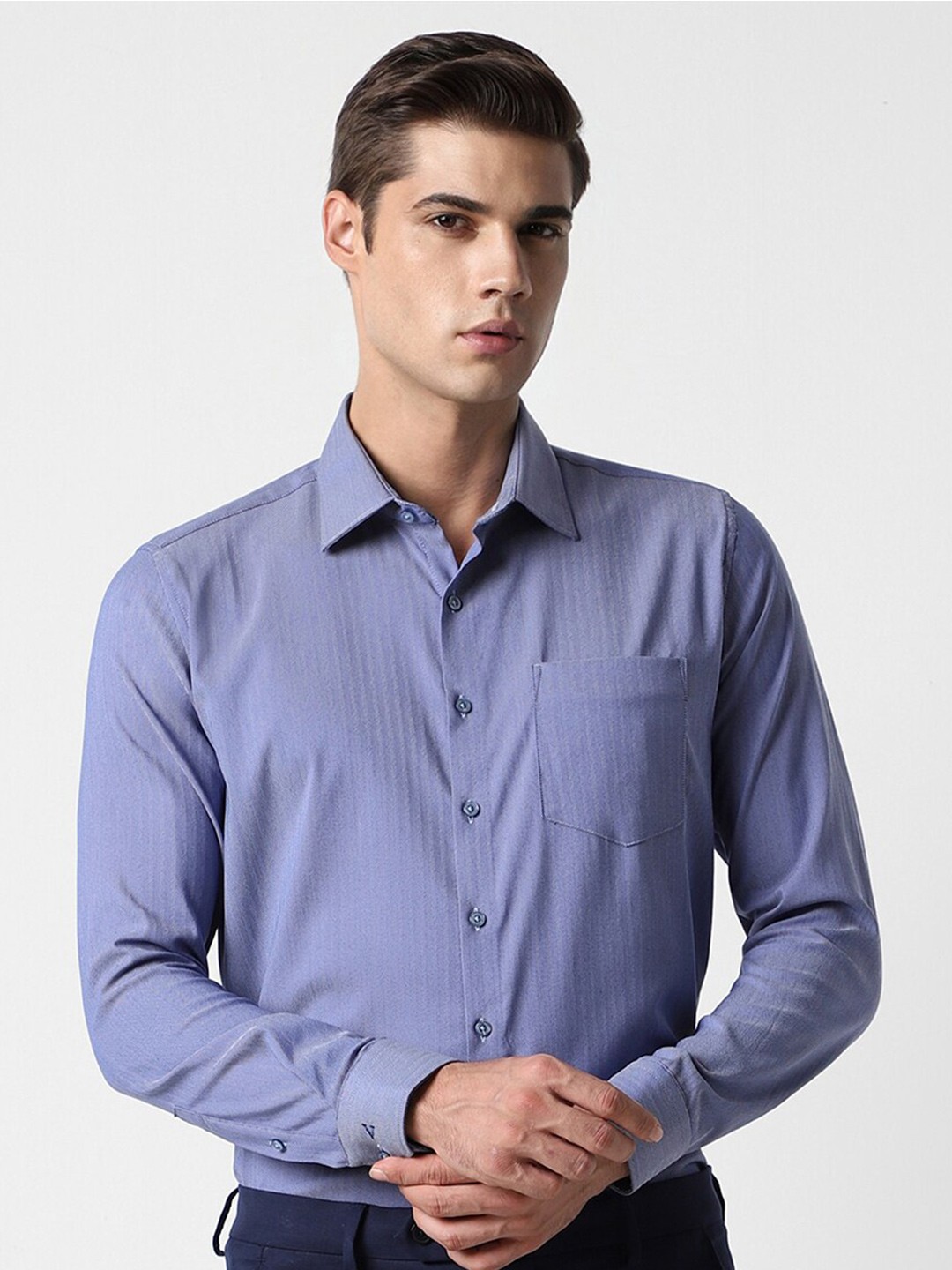 

Van Heusen Slim Fit Opaque Formal Shirt, Blue