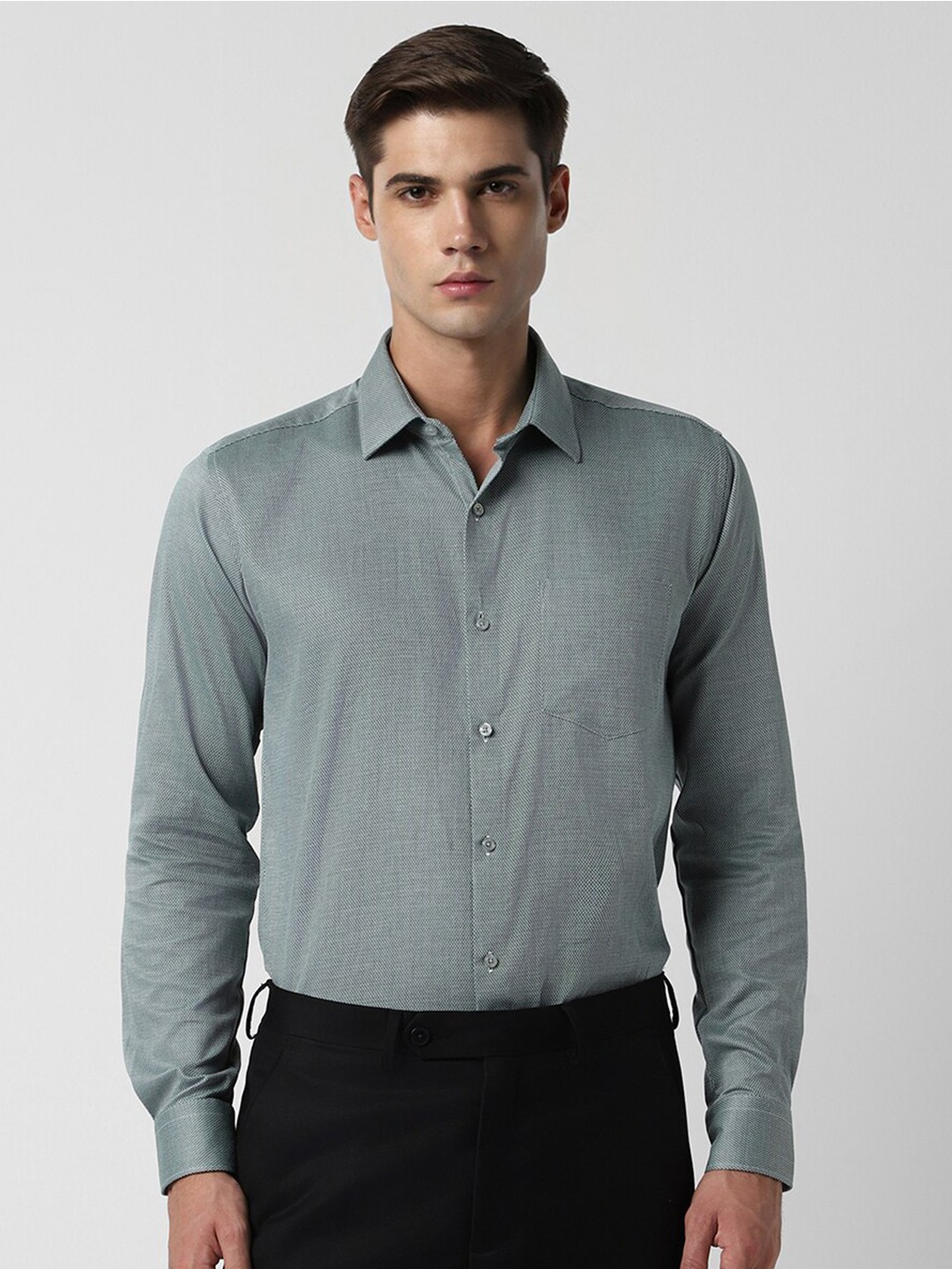 

Van Heusen Self Design Formal Shirt, Grey