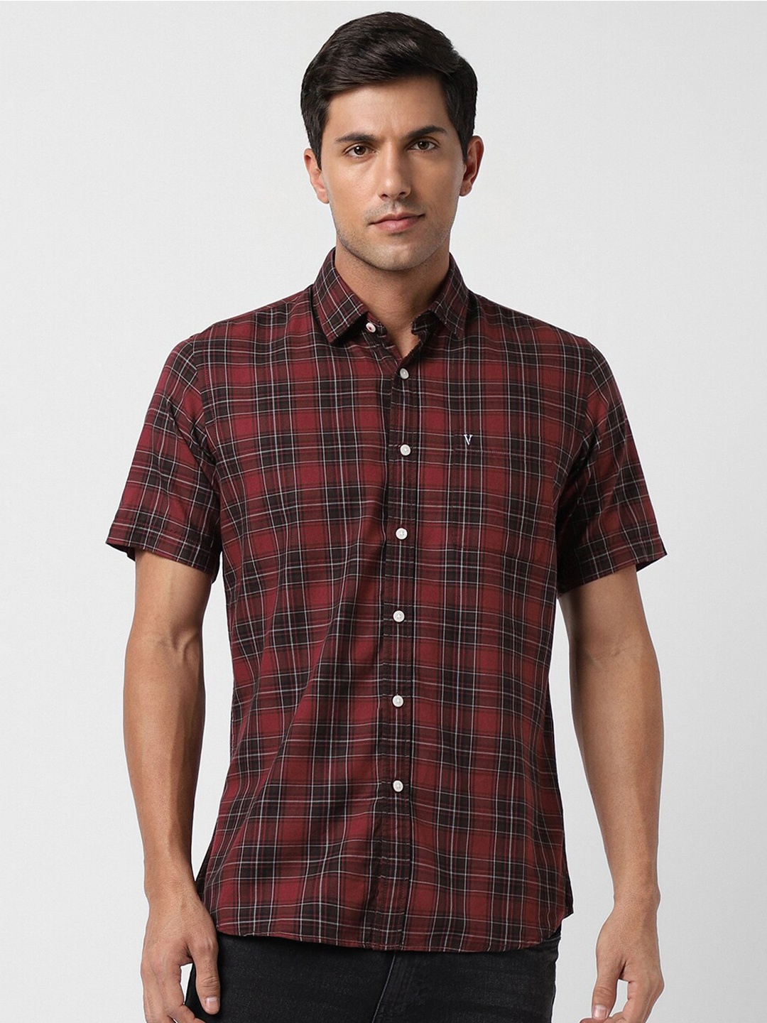 

Van Heusen Sport Checked Slim Fit Casual Shirt, Maroon