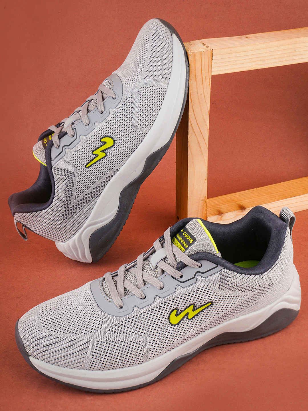 

Campus Men Textile Running Shoes, Grey