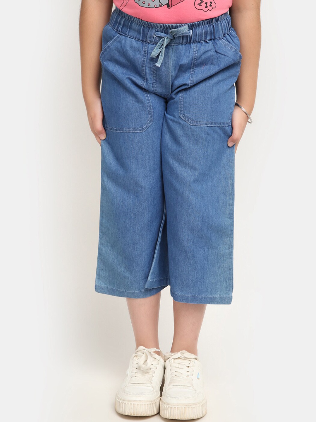 

V-Mart Girls Denim Loose-Fit Harem Pants, Blue