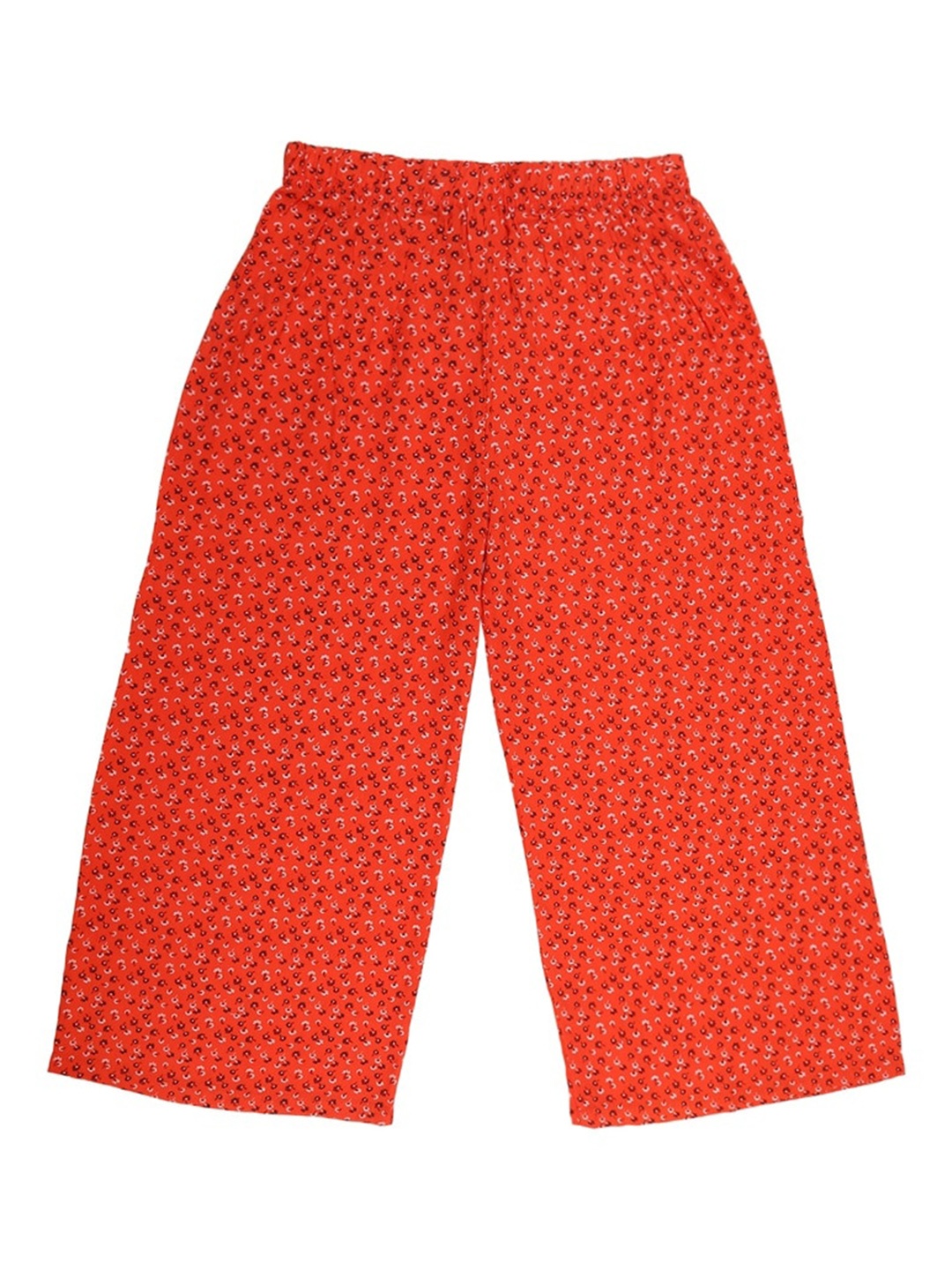 

V-Mart Girls Floral Printed Loose-Fit Harem Pants, Orange