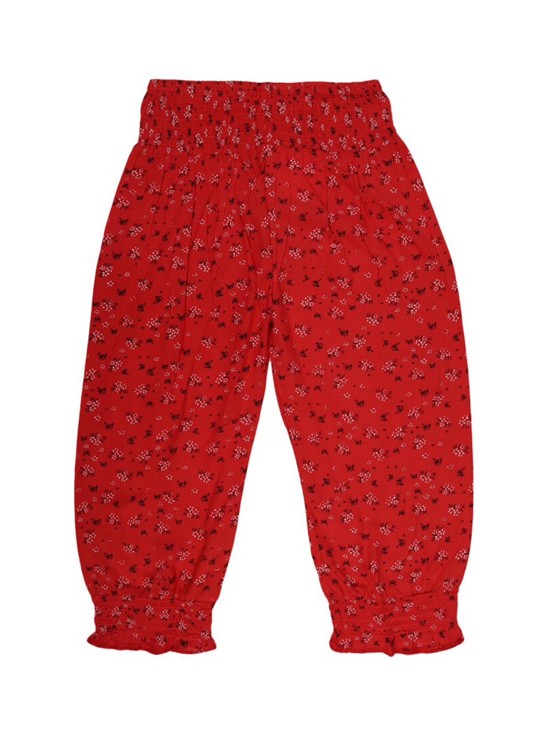 

V-Mart Girls Floral Printed Loose Fit Harem Pants, Red