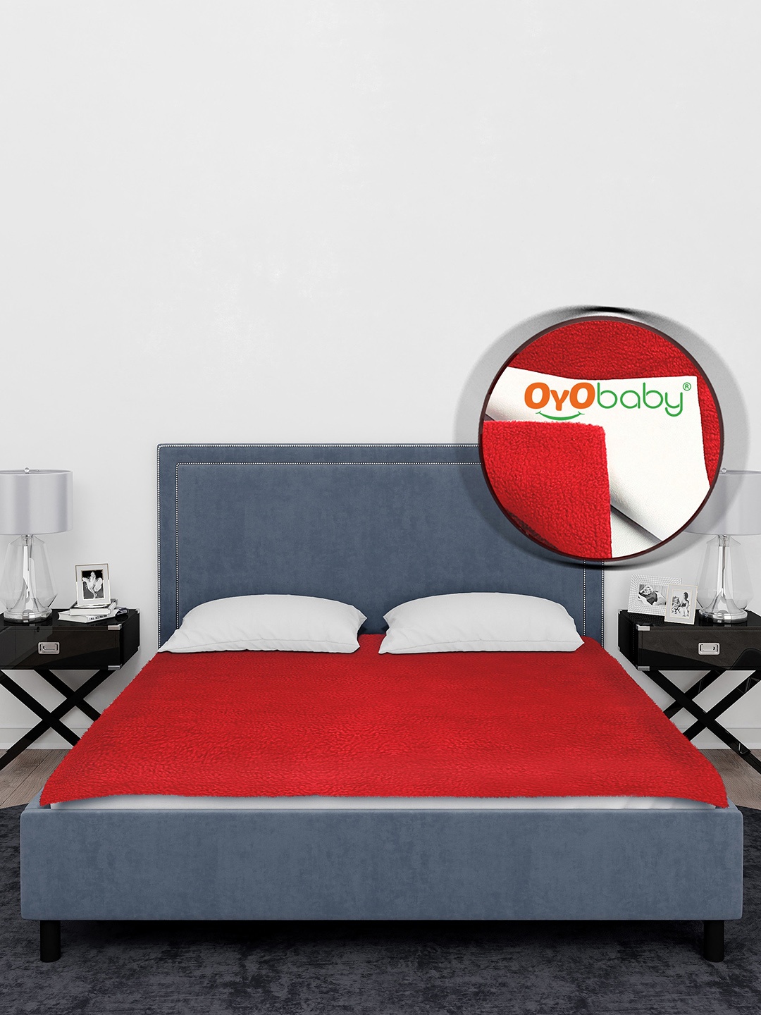 

OyO Baby Red Waterproof & Baby Dry Sheet Polycotton Mattress Protector